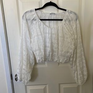 Zara white crop top